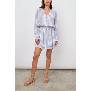 REISS Jasmine linen Dress Rhone Stripe size M